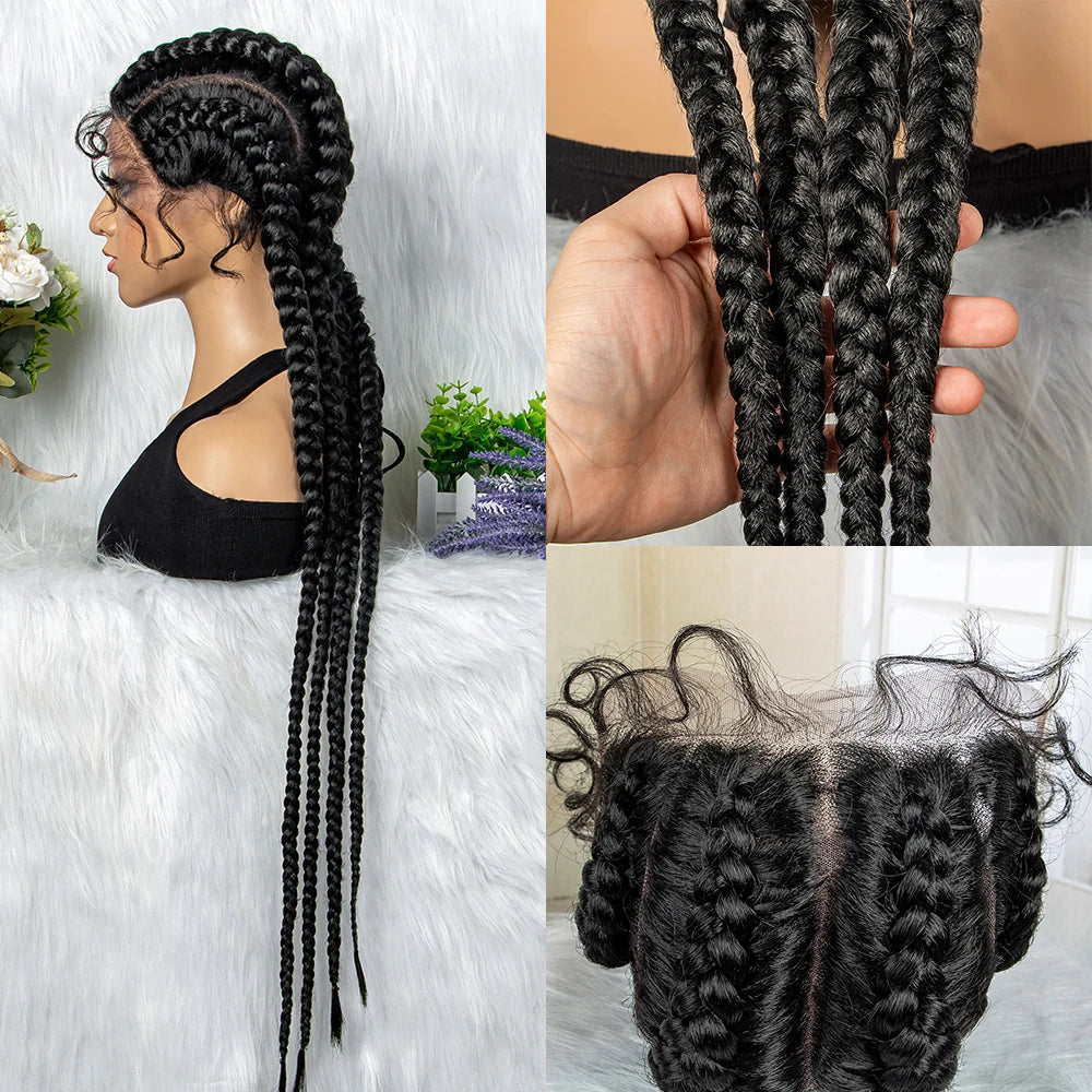 32 inches Large Four Braid Lace Wig for Full Lace Glueless