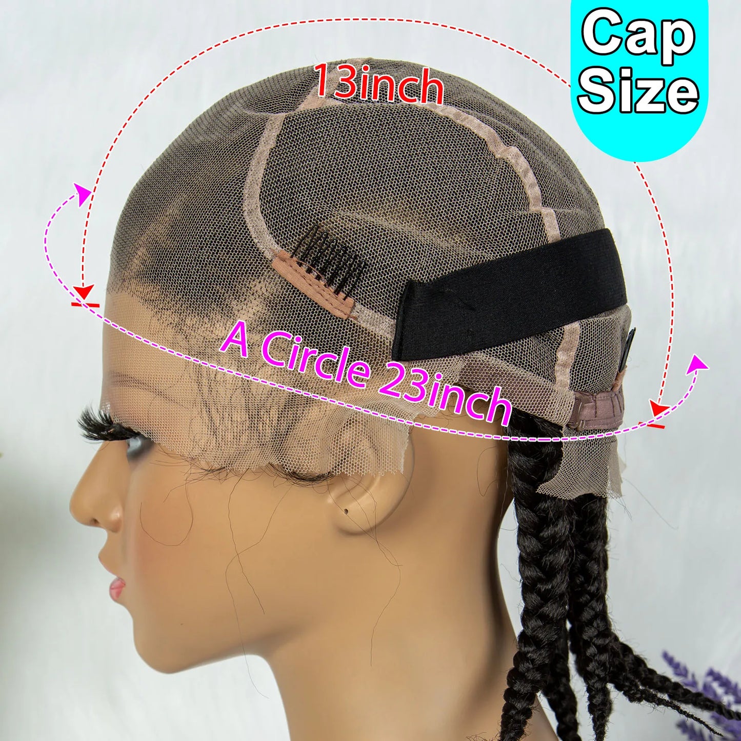 KIMA Full Lace Cornrow Box Braided Wig Synthetic Lace Front Wigs for Africa Women Men Braids Wig with Baby Hair Braiding Wigs