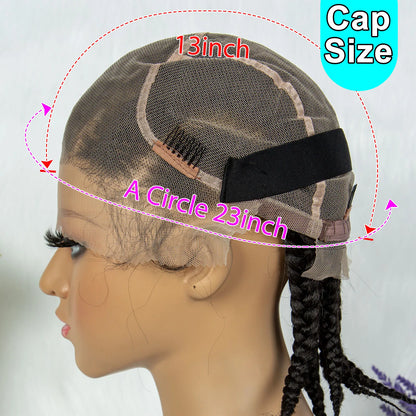 KIMA Full Lace Cornrow Box Braided Wig Synthetic Lace Front Wigs for Africa Women Men Braids Wig with Baby Hair Braiding Wigs