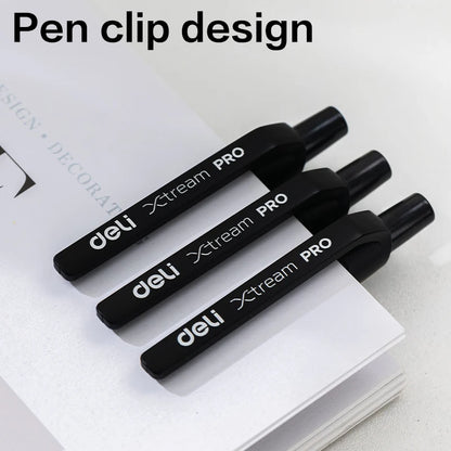 DELI 12pcs Smooth Ballpoint Pen Low Viscosity Ink Refill Signing 0.7mm Black Blue School Supplies Writing Tools Stationery