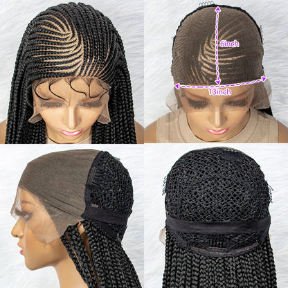 Synthetic Lace Front Wigs Braided Wigs 13x6 Lace Front Braids Wig Knotless Box Braids Wigs