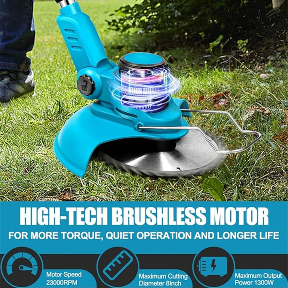 3 in 1 Cordless Electric Lawn Mower Brushless Motor Grass Trimmer Adjustable Length Angle Telescopic Pruning Tools Wire Wheel