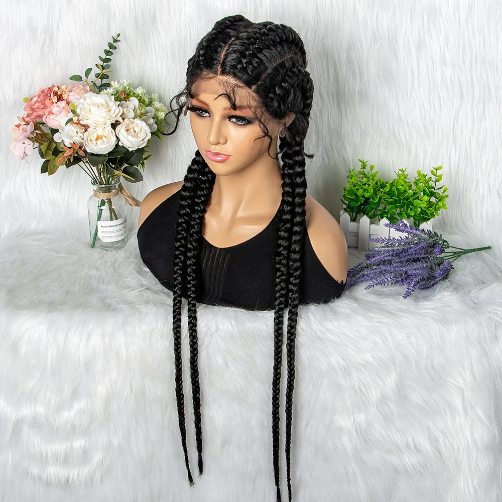 32 inches Large Four Braid Lace Wig for Full Lace Glueless