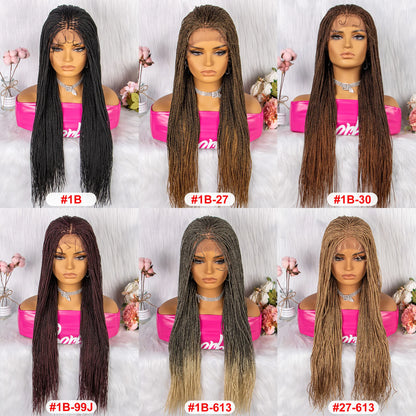 Twist Braided Wigs Knotless Synthetic Lace Front Wigs 30'' Long Straight Hair Wig for Black Women Braided Wigs Heat Resistant