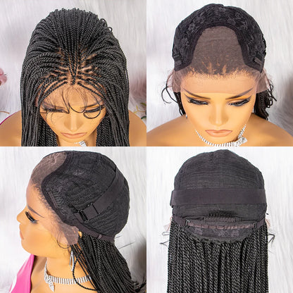 Twist Braided Wigs Knotless Synthetic Lace Front Wigs 30'' Long Straight Hair Wig for Black Women Braided Wigs Heat Resistant