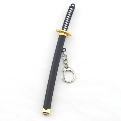 Mini Anime Demon Slayer Sword Keychain Katana Ghost Blade Metal Pendant Keyrings Weapons Cosplay Toy