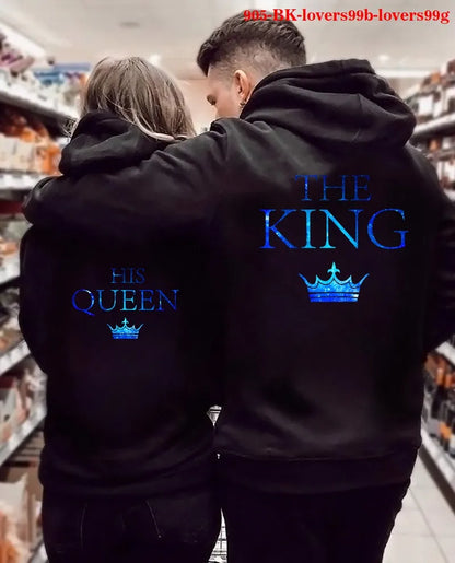 QUEEN KING Couple Sweatshirt Plus Size Hoodies