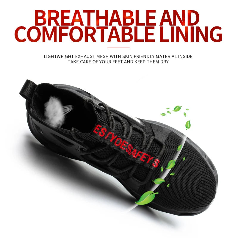 Breathable Men's Safety Shoes New Work Shoes Waterproof Breathable SRA Non-slip