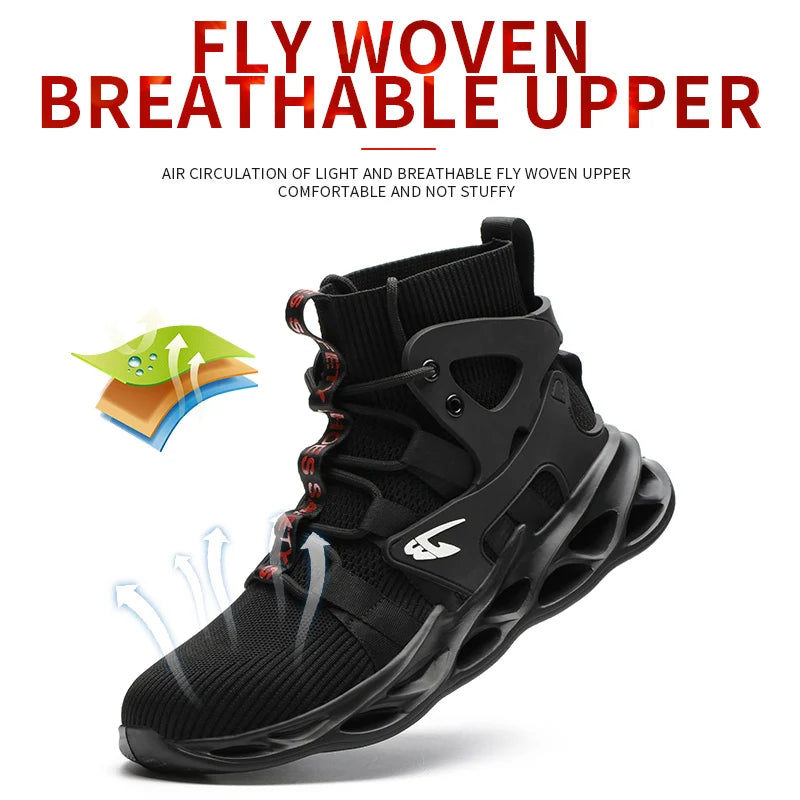 Breathable Men's Safety Shoes New Work Shoes Waterproof Breathable SRA Non-slip