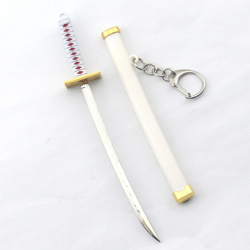 Mini Anime Demon Slayer Sword Keychain Katana Ghost Blade Metal Pendant Keyrings Weapons Cosplay Toy