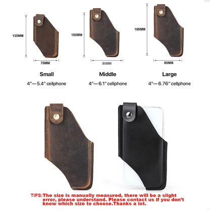 Cow Leather Phone Pouch Case For iPhone