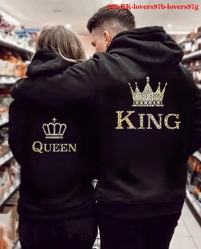 QUEEN KING Couple Sweatshirt Plus Size Hoodies