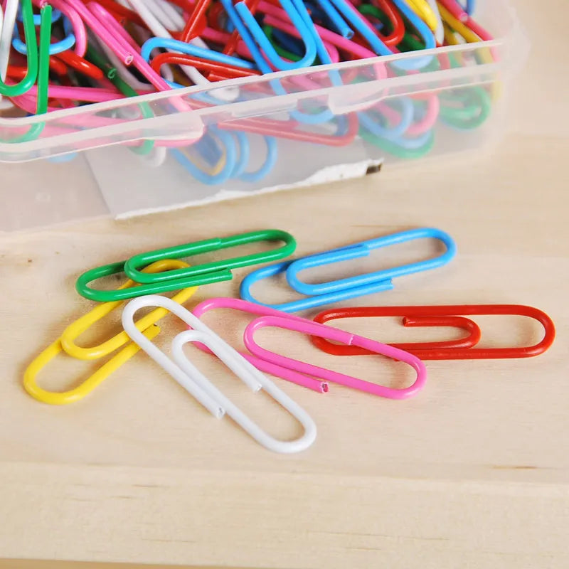 50pc Colorful Paper Clips Metal Marking Bookmark label sign Paper stationery clips for Ticket Holder Pins school office supplies