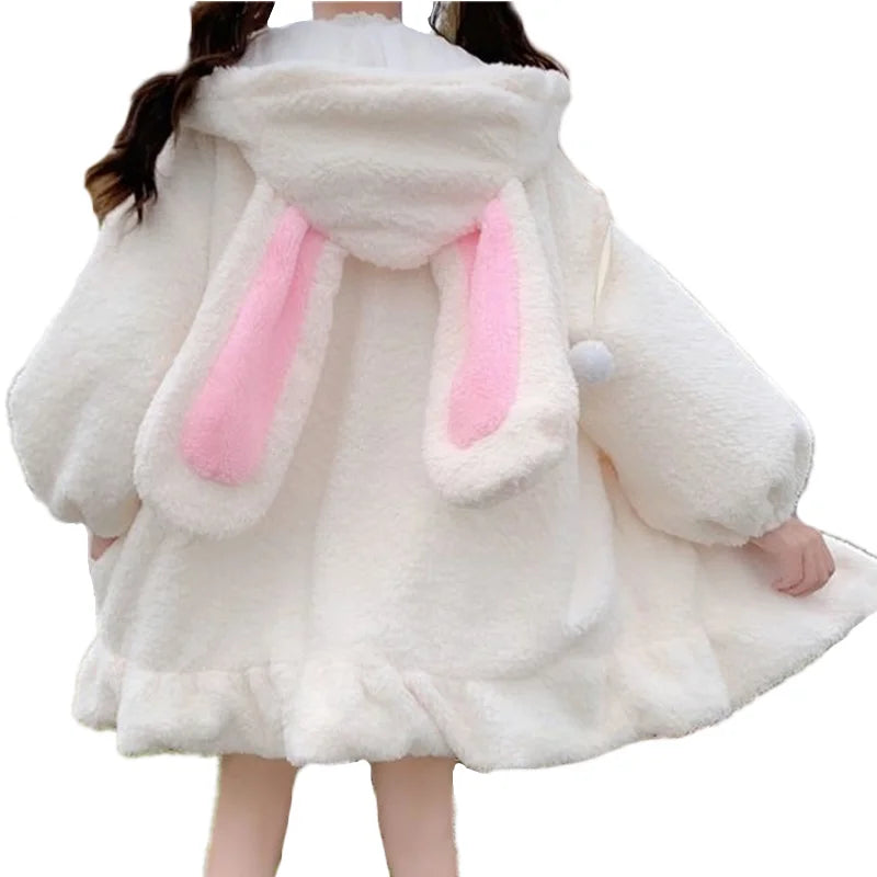 Winter Harajuku Kawaii Rabbit Ear Hooded Jacket