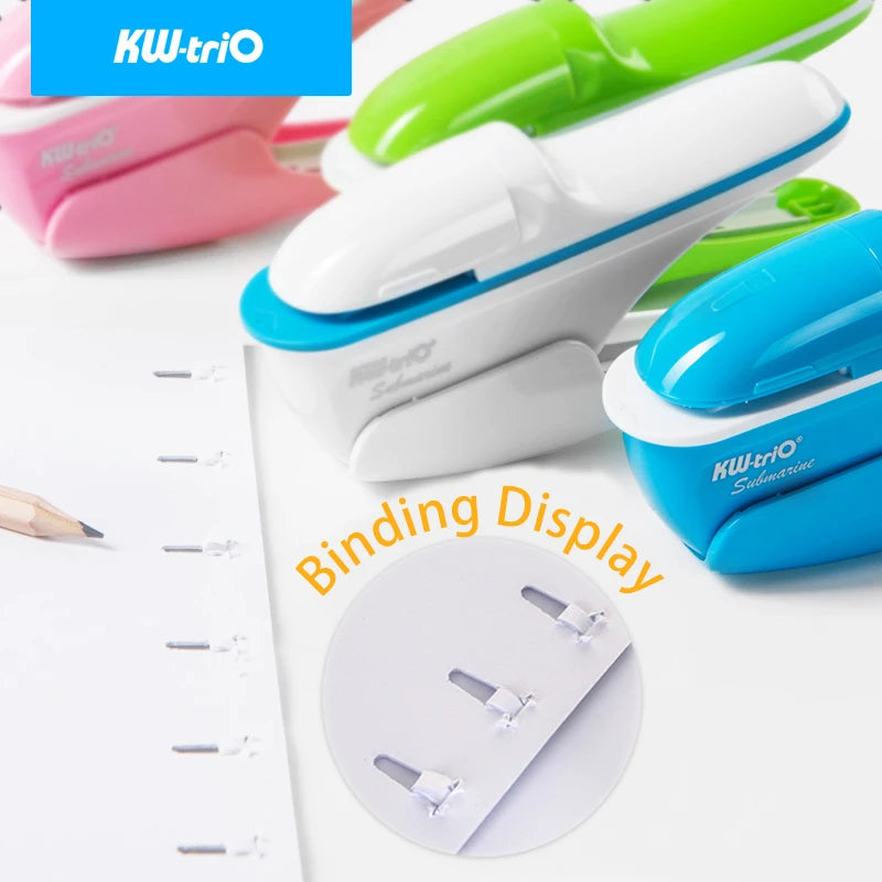 KW-triO Stapleless Stapler Safe Paper Stapling Portable Plastic Stapler Without Staples Bind 8 Sheets of Paper Office Supplies