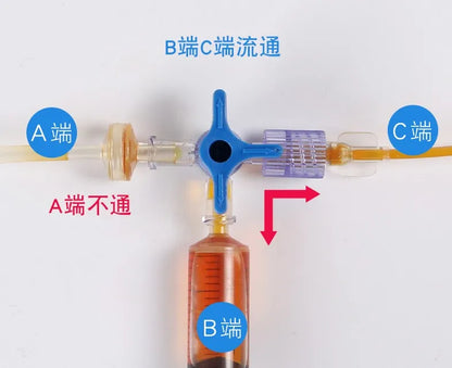 Plastic Three Way Stop Cock for Clinical Hospital Luer Lock Adapter 3 Way Stopcock Flexiable T-Connector Extension Tube