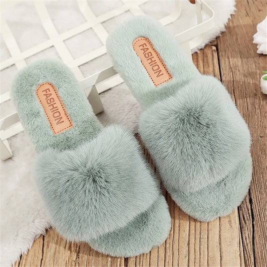 Soft Plush Faux Fur Slippers