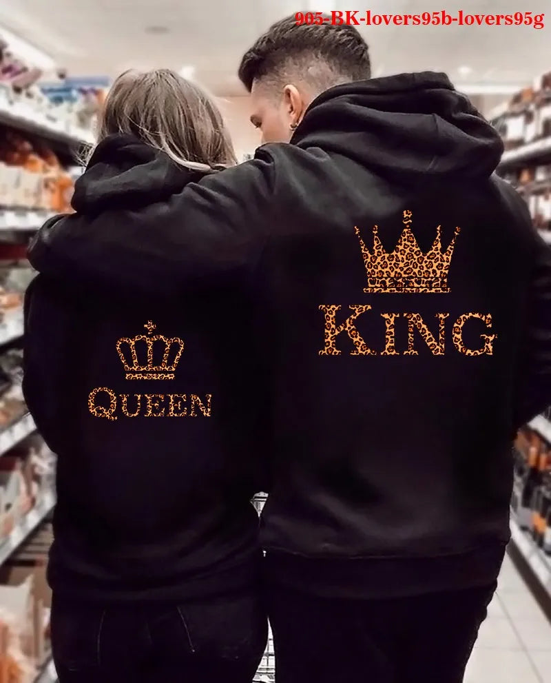 QUEEN KING Couple Sweatshirt Plus Size Hoodies