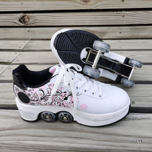 Patines De Ruedas Zapatos De Mujer Con Ruedas Zapatillas De Deporte Para Niña Liangjiao