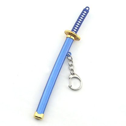 Mini Anime Demon Slayer Sword Keychain Katana Ghost Blade Metal Pendant Keyrings Weapons Cosplay Toy