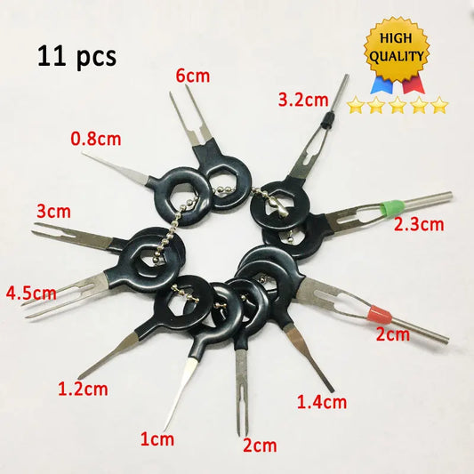 11 Pcs 3 Pcs Auto Car Plug Circuit Board Wire Harness Terminal Extraction Pick Connector Crimp Pin Back Needle Remove Tool