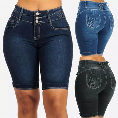 Jeans ajustados elásticos de cintura alta