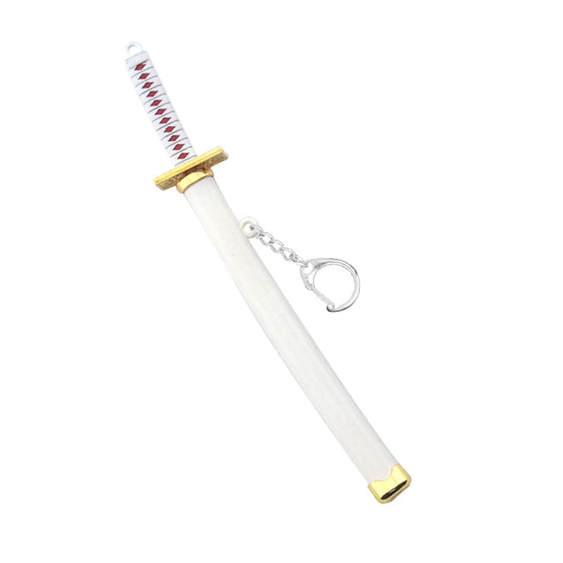 Mini Anime Demon Slayer Sword Keychain Katana Ghost Blade Metal Pendant Keyrings Weapons Cosplay Toy