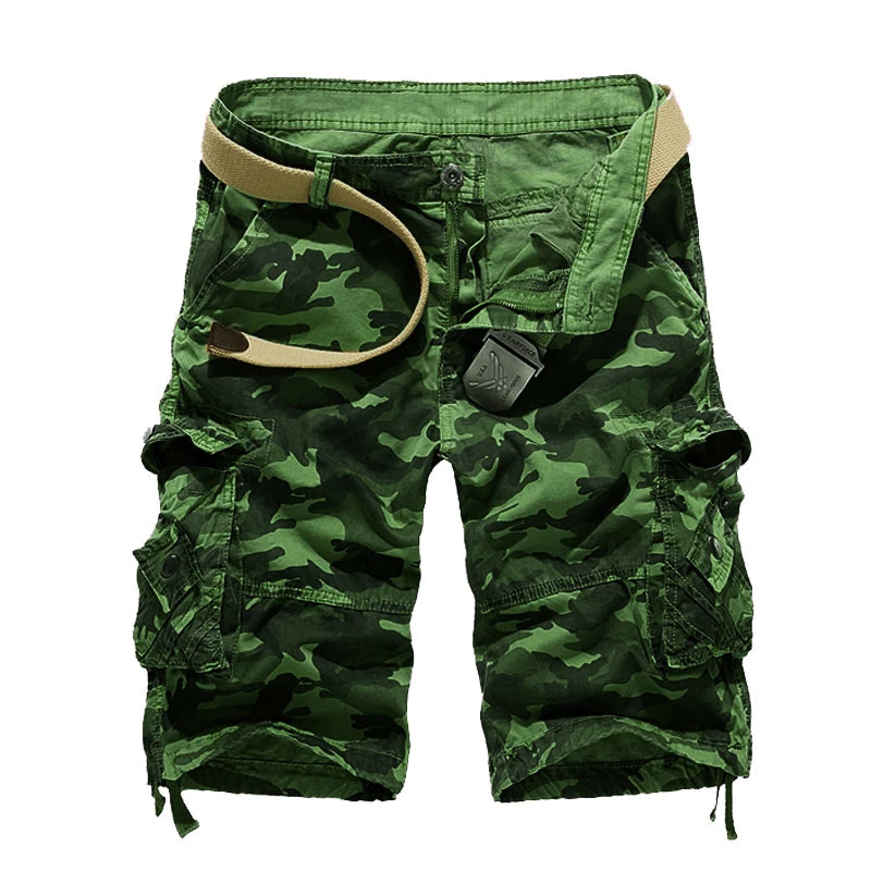 Shorts cargo sueltos de camuflaje