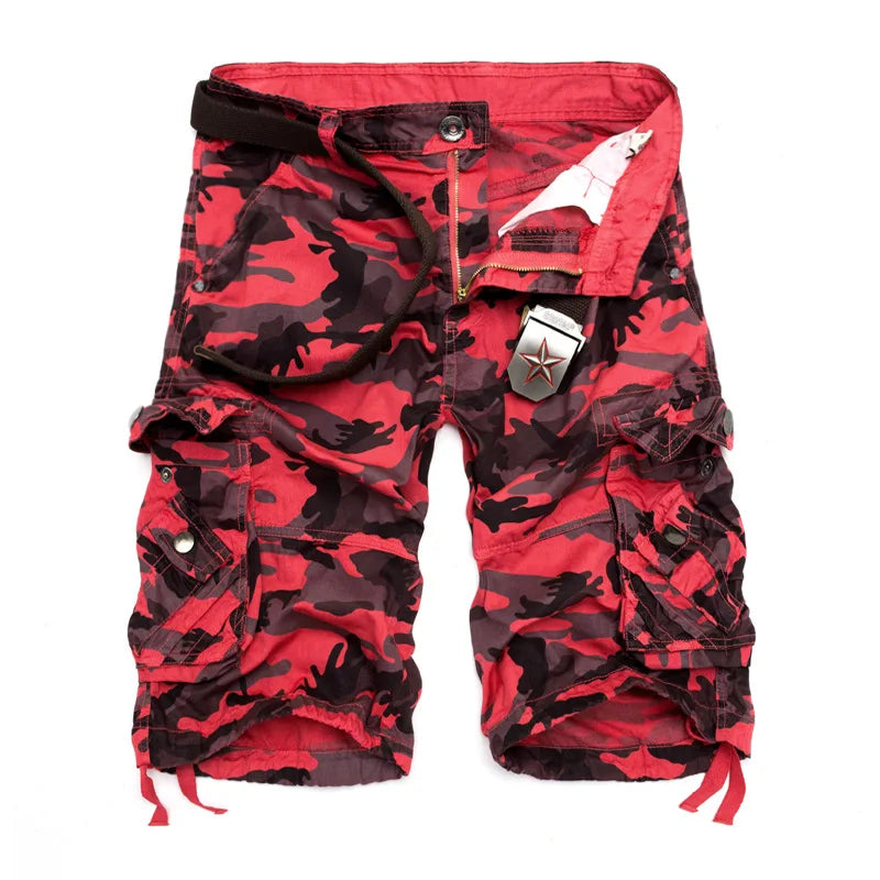 Shorts cargo sueltos de camuflaje