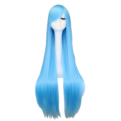 QQXCAIW Long Straight Cosplay Wig