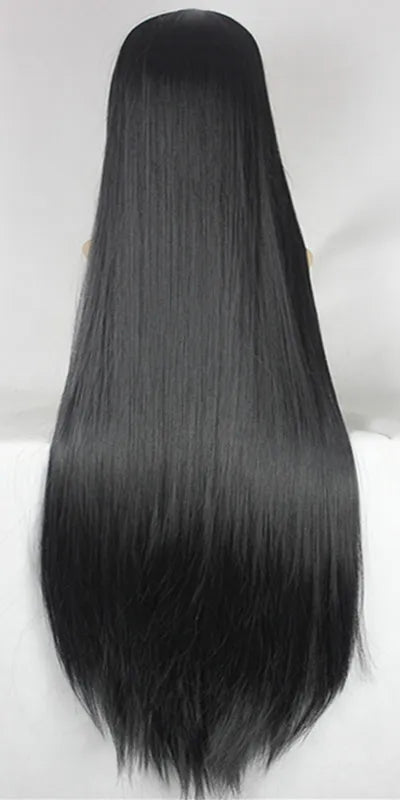 Fei-Show Black Wig 100CM/40 Inches Synthetic Heat Resistant Fiber Long