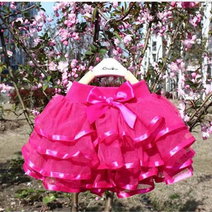 Tutu Skirt Girls Cake Fluffy Pettiskirt Dance Mini Skirt Birthday Princess Ball Gown Children Kids Clothes 4 Layers Tulle Skirts