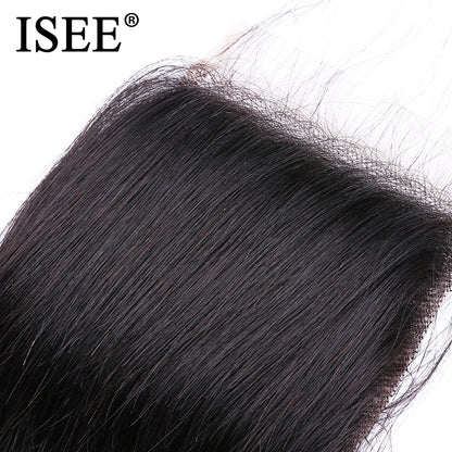 ISEE HAIR Cierre de cabello liso malasio