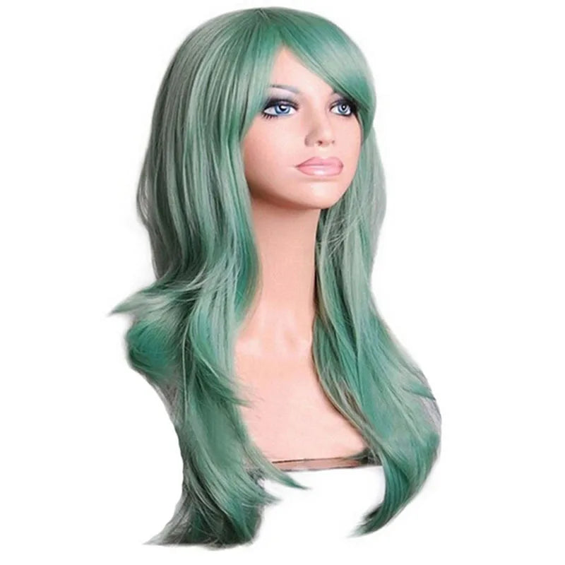 QQXCAIW Long Wavy Cosplay Wig