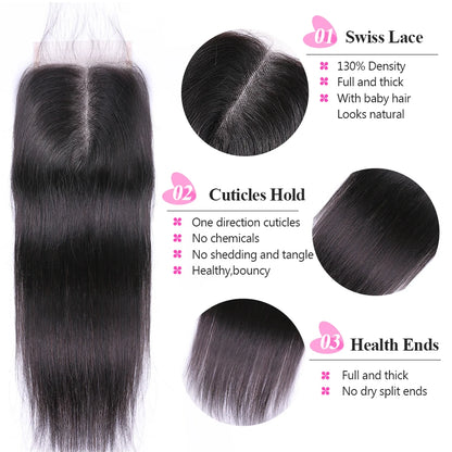 ISEE HAIR Malaysian Straight Hair Closure