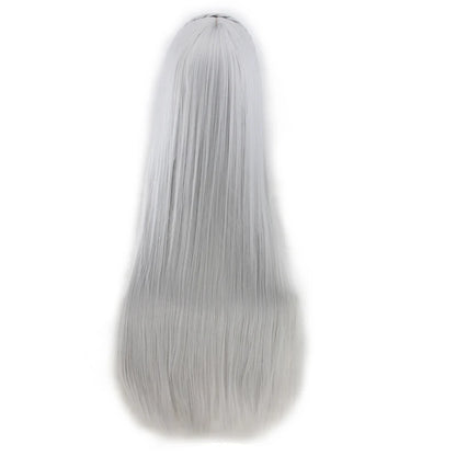 Long Straight Cosplay Sliver Gray  100 Cm Synthetic Hair Wigs