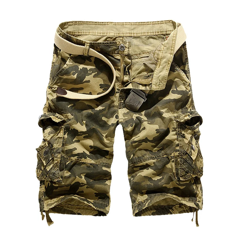 Shorts cargo sueltos de camuflaje