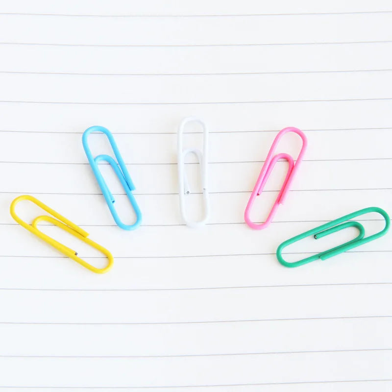 50pc Colorful Paper Clips Metal Marking Bookmark label sign Paper stationery clips for Ticket Holder Pins school office supplies