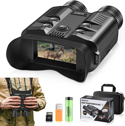 Night Vision Binoculars 1080P 500M 5X Optical Full Dark Digital IR Telescope 32GB 3' Screen Photo Video Recording Hunting Camera