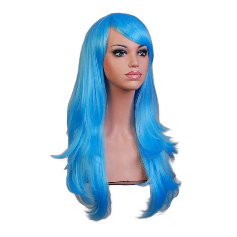 QQXCAIW Long Wavy Cosplay Wig