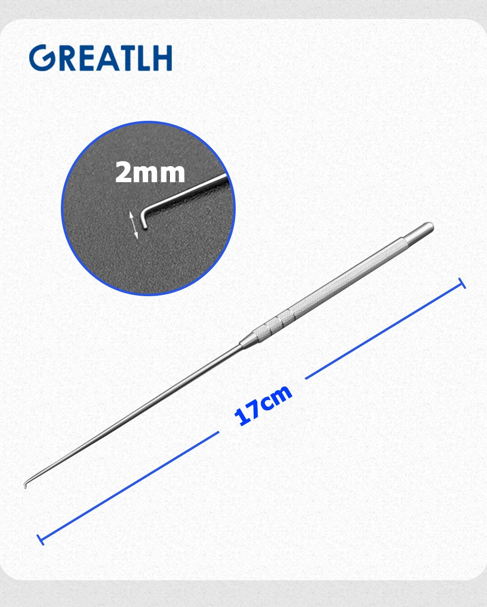 Stainless Steel Cerumen Hook Ear Use Hook Gun Type Hospital ENT Instrument