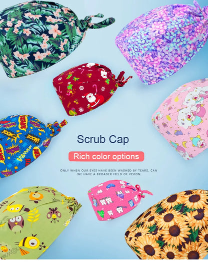 Cartoon Dinosaur series printed hospital surgical cap