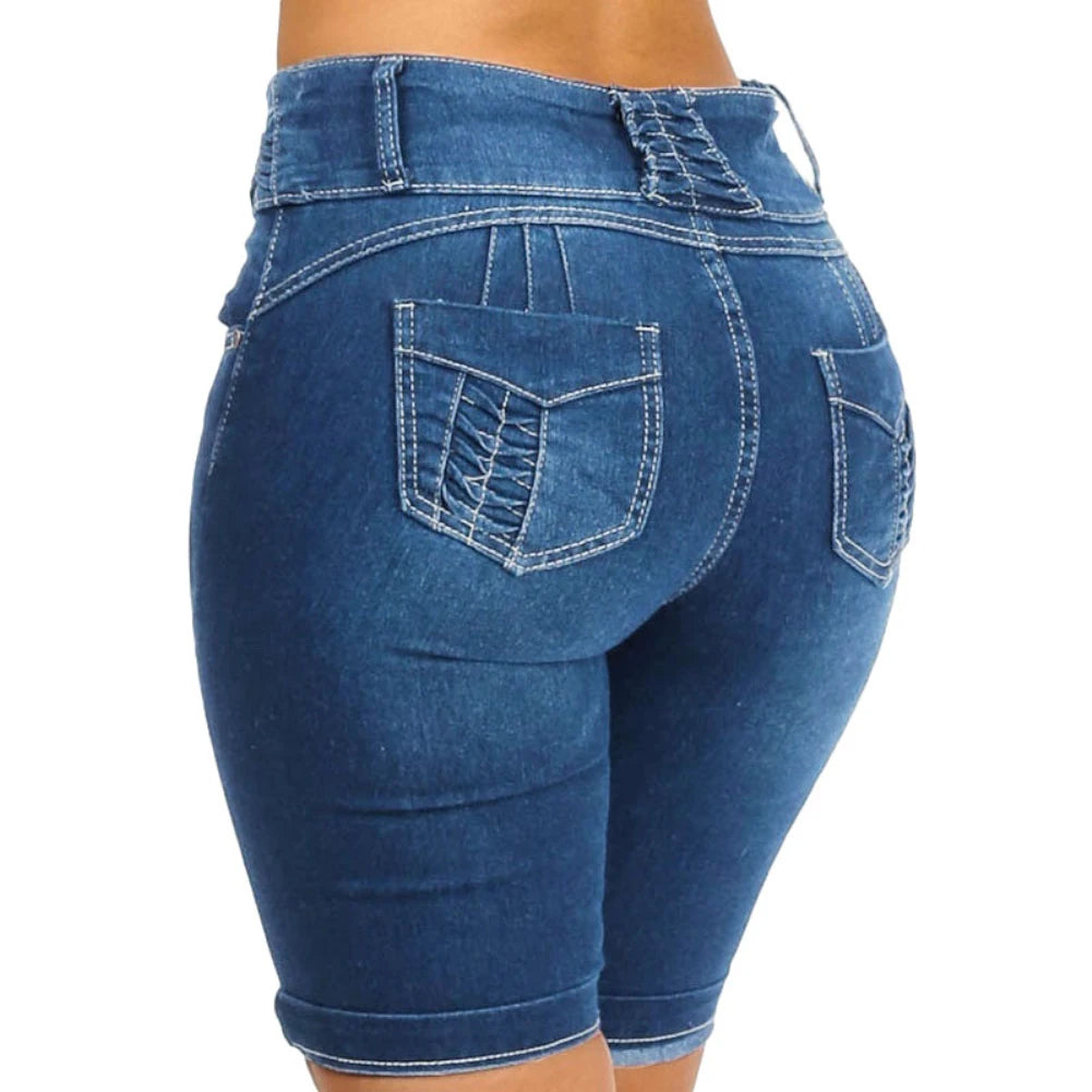 Jeans ajustados elásticos de cintura alta