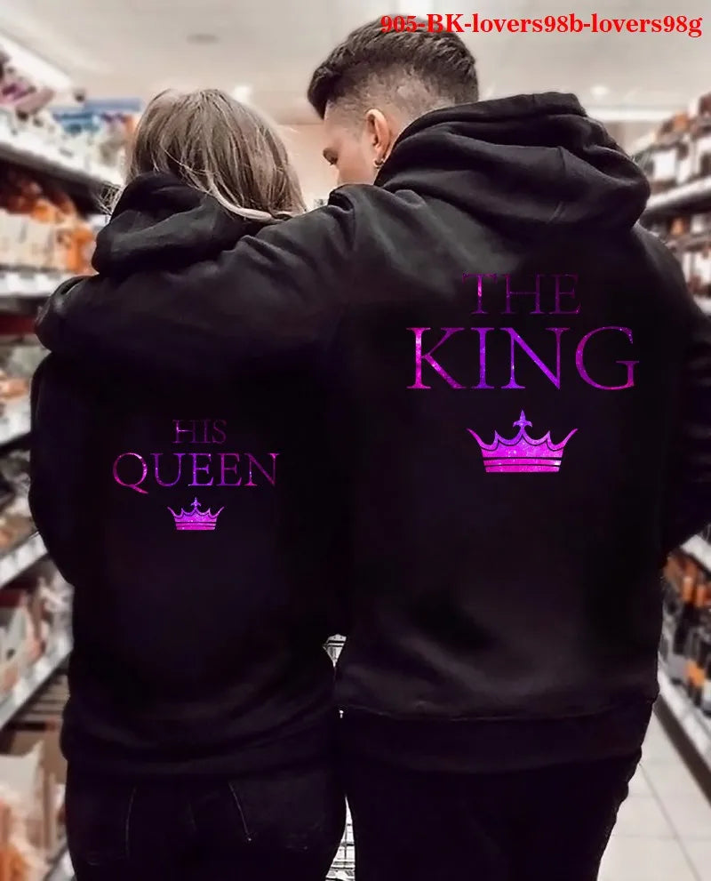 QUEEN KING Couple Sweatshirt Plus Size Hoodies