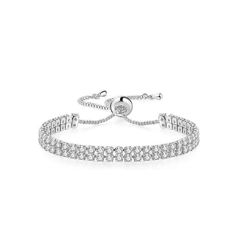 Bracelet White Suit Zircon Tennis Pull