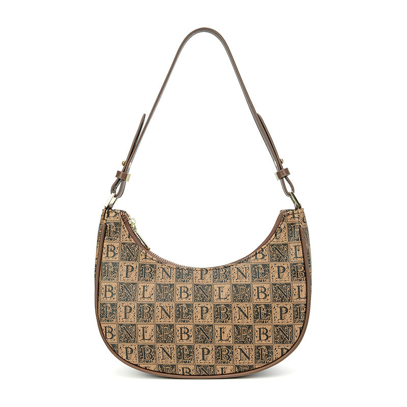 Bolso de hombro de jacquard con alfabeto retro de Niche