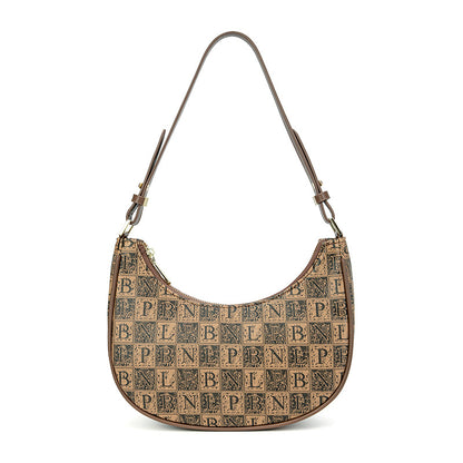 Bolso de hombro de jacquard con alfabeto retro de Niche