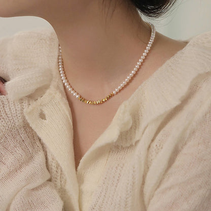 Silver Shell Pearl Necklace