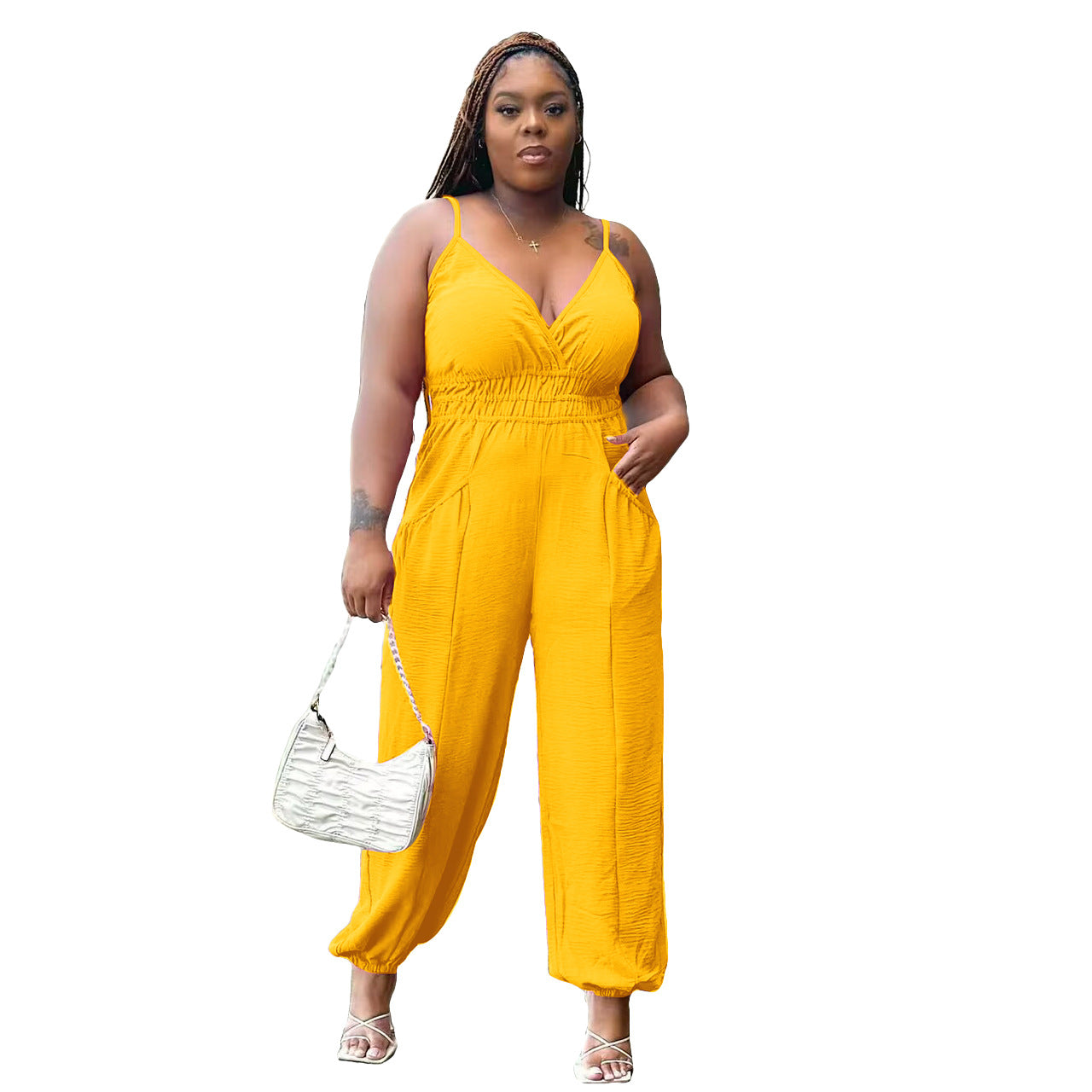 Women's Slip Plus Size Linen Jumpsuit