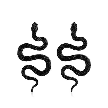 Three-dimensional Snake Earrings